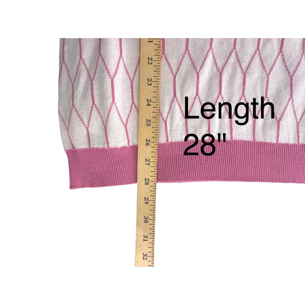 OXKNITSTORE Polo Short Sleeve Mens Knit Top Pink White, Size XL Golf Preppy - Picture 14 of 14